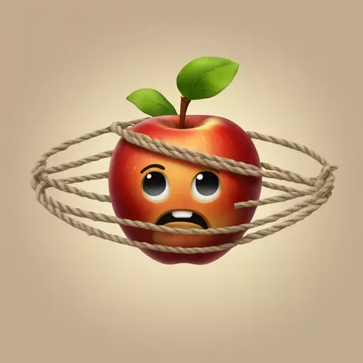apple planet with a string coming out, leading to a massacre in 1837 emoji