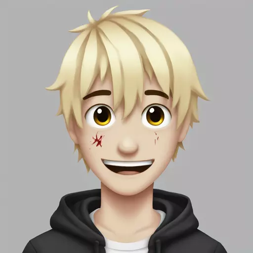 Freaky yandere Emo boy emoji
