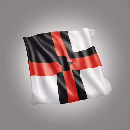 The German flag in black, white, red stripes with the Iron Cross in the middle. emoji