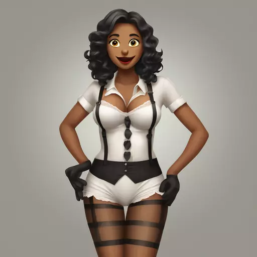 sexy woman in lingerie with stockings and suspenders emoji