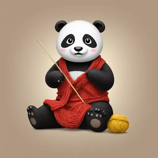 panda knitting emoji