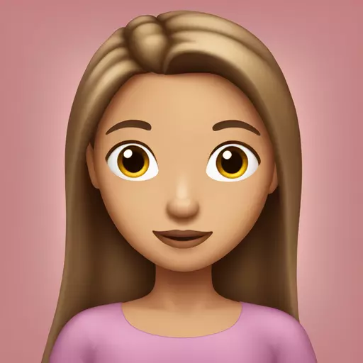 the princess who has brown hair, her skin is vanilla, she has straight hair and has a Y2K style emoji