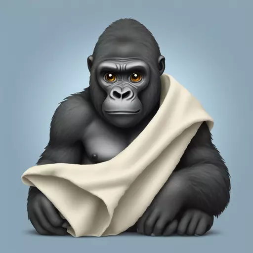 Gorilla holding a blanket emoji