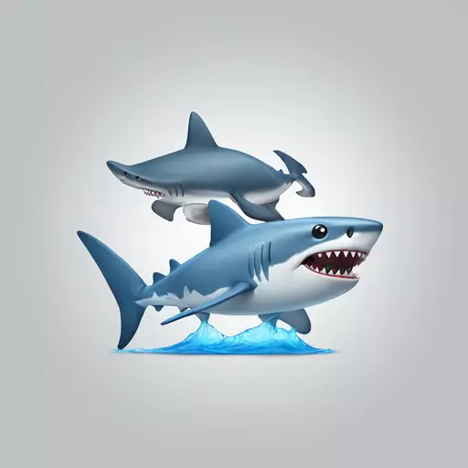 A shark with three legs wearing blue Nike sneakers emoji
