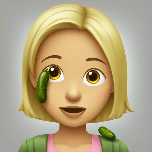 Girl sucking pickle emoji