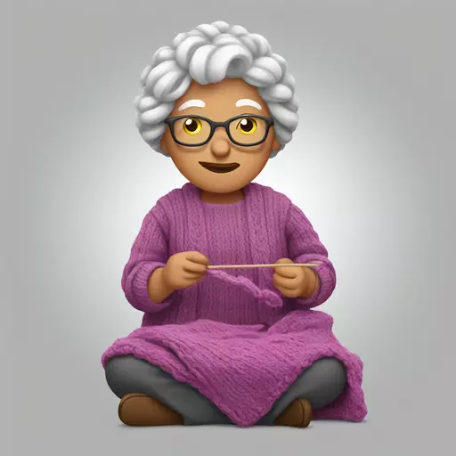granny knitting emoji