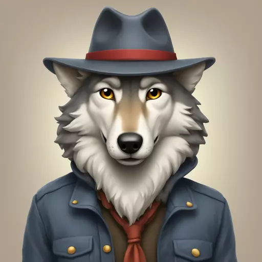 wolf with hat emoji
