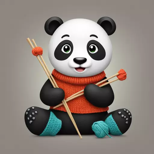 panda knitting emoji