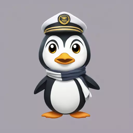 Penguin ships captain in an anime style with a raid logo above it emoji