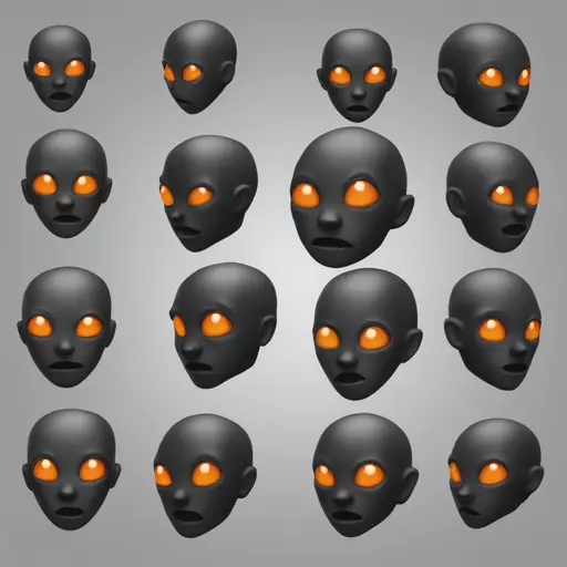 alien black with orange details emoji