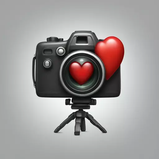 camera and pulsating heart emoji